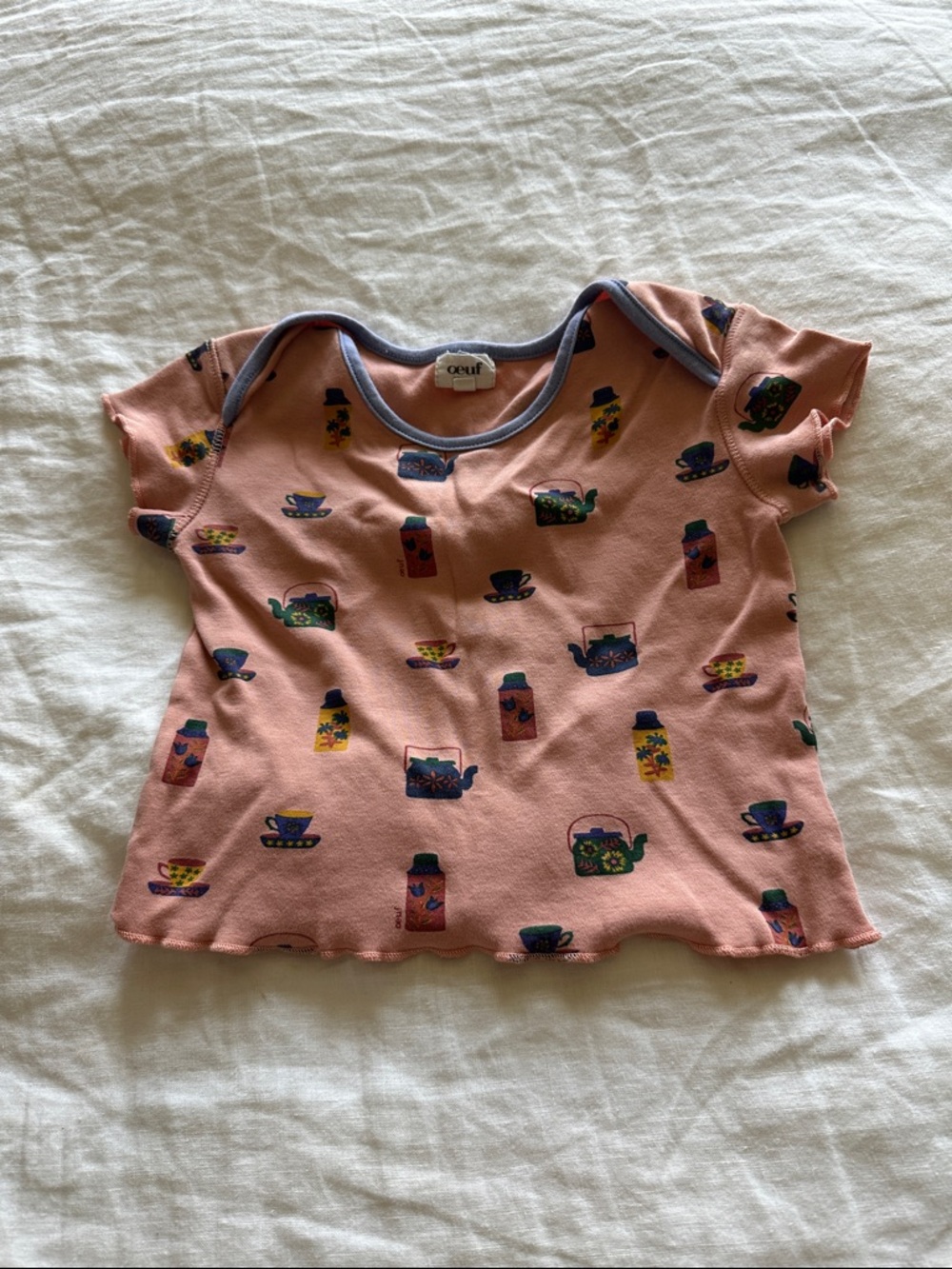 Oeuf organic teapot lap shoulder shirt size 18-24 months